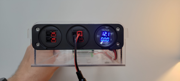Polycarbonate Power Distribution Enclosure with Anderson Connectors & LCD Power Monitor