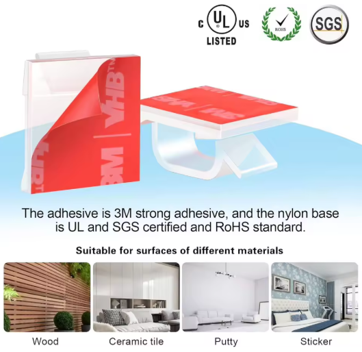Transparent Adhesive Cable Clips