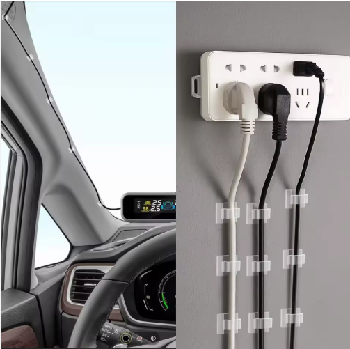 Transparent Adhesive Cable Clips
